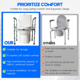 Toilet Safety Rail for Seniors – Adjustable & Foldable Toilet Safety Frame with Padded Handles, Stand Alone Bathroom Safety Rail & Toilet Support for Elderly, Fits Most Toilets, 350 lb Capacity