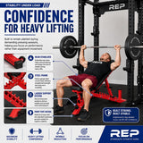 REP AB-3100 Adjustable Weight Bench | Matte Black FID Design | Foldable Fitness Platform for Home Gym | Flat Incline Decline Workout and Strength Training Bench