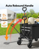 Raynesys 3 in 1 Collapsible Wagon Converts to Bench, 220lbs Foldable Wagon Cart with Wheels, 120L Shopping Cart, Black