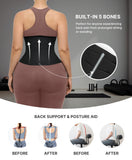 SHAPELLX Waist Trainers for Women Belly Fat Underbust Waist Cincher Corset Hourglass Body Shaper Sport Girdle Faja Black
