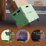 Folding Utility Cart Portable Rolling Crate Handcart Foldable Shopping Trolley Collapsible, with Lid, on Wheels (Green)
