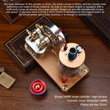 MechPuConToy Steam Engine Model, K007 Full Metal Vertical Dual-Cylinder Oneway Piston Steam Engine Model Kit with Boiler, Physical Science Engine Model Kit for Adults and Teens