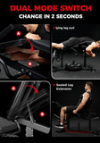 Mikolo Leg Extension and Curl Machine, Adjustable Leg Curl Machine, Seated Leg Extension and Lying Curl Machine for Home Gym, Leg Workout Equipment with Triple Loading System, Black