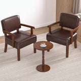 FAGAGA Accent Chairs Set of 2, 2 Solid Wood Armchairs with Table