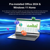 HPIKVAR 17.3″Windows11 Home Laptop RAM 16GB SSD 256GB Office 2024