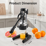 OSTBA Cast Iron Manual Juicer Hand Press, Commercial Grade Citrus Juicer, Stainless Steel Lemon squeezer for Orange, Lemon, Lime, Pomegranate with Stainless Steel Cup