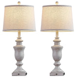 SAIWEYA 27.5" Set of 2 Farmhouse Table Lamps for Bedroom, 3 Way Dimmable Bedside Lamp with 2 USB +AC Outlet Nightstand Lamps for Living Room Resin Rustic Touch Lamps