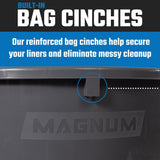 Magnum 32 Gallon Trash Can, Construction Grade, Heavy Duty Plastic, Jobsite Ready for Handling and Holding Garbage CMTC-C000-32G03 (3 Pack)