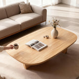 Solid Wood Coffee Tables, Farmhouse Living Room Coffee Table, Modern Center Table for Home Offices, Living Rooms, Hotels, and Cafes Natural Wood 39.3×19.6×15.7in
