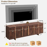 OKD Modern 70" Media Console TV Stand for 80" TVs,Large Concealed Storage