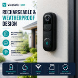 VicoHome DB1 Doorbell Camera Wireless & Ring Chime - 2K HD Ring Camera with 2-Way Audio, Motion Detection, Package Detection, Built-in Siren, Night Vision, Compatible with Alexa & Google Home