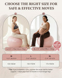 Trideer Pregnancy Birthing Ball, 1.7mm Extra Thick Yoga Ball for Maternity, Labor, Physio, Recovery, Exercise Guide & Daily Comfort Tips for All Trimesters, 1000LB Anti-Burst Non-Slip Stability Ball