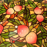 Tiffany-Style Lamp Table Peach Kapok Peony Glass Lampshade Desk