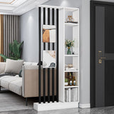 Modern Room Divider Shelf Floor to Ceiling EntHall Sto Rack Room for Home Office & Restaurant (BlackWhite)