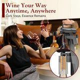 Ultimate Wine Preservation System: Built-In Electric Wine Aerator & Opener with Cork-Still Vacuum Tech - 5+ Week Freshness, No Consumables Needed | Premium Wine Accessories for Wine Connoisseurs