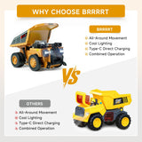 BRRRRT 1/64 RC Dump Truck,Full Proportion Mini Dump Truck Toy,8-Channel Remote Control Toy with Metal Bed & Light, RC Construction Vehicles,Type-C Built-in Battery for Boys and Girls Age 3+