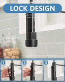 AIMADI Black Kitchen Faucet with Pull Down Sprayer,Stainless Steel Spring Kitchen Sink Faucet with Soap Dispenser,Modern Single Handle Faucets for Farmhouse,Camper,Laundry,RV,1or 3 Hole
