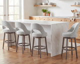 Mapleyard 26 Inch Swivel Upholstered Velvet Bar Stools Set of 4, Sage Grey