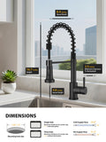 Hiqufet Kitchen Faucet with Pull Down Sprayer, High Arc Single Handle Kitchen Sink Faucet for Pot Filler, Single Hole Single Handle Stainless Steel Bar Sink Faucets
