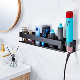 Hair Tool Organizer for Wall Mounted Curling Iron Holder, Hair Dryer Holder for Curling Iron Accessories Storage, Bathroom Hair Straightener Organizer for Hair Styler Attachments Storage (Black)