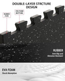 Mikolo 0.56 Inch Thick Gym Flooring for Home Gym, 12 Tiles Exercise Equipment Mats with EVA Foam and Rubber Top, Interlocking Puzzle Rubber Gym Flooring, Protective Flooring Mat