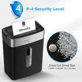 Shredder for Home Office, 8-Sheet Crosscut Credit Card Shredder, Small Paper Shredder for Home Use with 4 Gallons Wastebasket, High Security Level P-4, ETL Certification (S3101) BONSEN