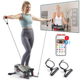 Sunny Health & Fitness Smart Elliptical Trainer, Heavy-Duty Exerciser w/Resistance Bands for Leg & Arm Exercise, Home/Office Senior Training Machine, Exclusive SunnyFit App Bluetooth Link–SF-E323054
