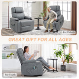 BRTHORY Leather Power Lift Recliner Chair for Elderly, with Massage & Heat