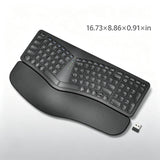 Split Ergonomic Keyboard with Palm Rest,2.4G USB Wireless