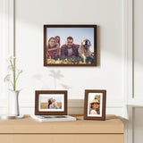 decorUhome 4x6 Picture Frame Set of 10, Display Photos 3.5x5 with Mat or 4x6 Unmatted for Picture Frames Collage Wall Decor, Brown