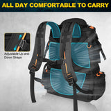 Kalkal Fishing Tackle Backpack, 51L Water-Resistant Fishing Backpack with Cooler & 4 Rod Holder, Sunglasses Pocket, Fishing Tackle Bag Storage Fishing Gear, Fishing Gifts for Men Father