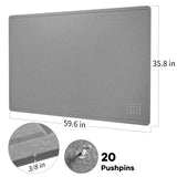Felt Bulletin Board 60x36 inches, Decorative Pin Board for Home & Office