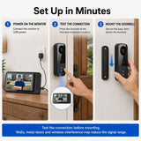 TKMARS Doorbell Camera Wireless No Subscription with 4.5" Monitor Screen