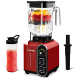 CRANDDI Smoothie Blender 52oz, 1800 Watt Commercial Blenders for Kitchen, Stainless Steel Blade 9 Speed & Self-Cleaning, Build-in Pulse, K98C Red