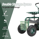 Garden Cart with Seat on Wheels Rolling Gardening Stool with Wheels Heavy Duty for Planting with 360 Degree Swivel