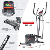 Sunny Health & Fitness Performance Compact Elliptical Machine with 8-Level Adjustable Resistance, Pulse Sensor & Exclusive SunnyFit App Enhanced Bluetooth Connectivity - SF-E320033