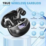 Wireless Earbuds, Bluetooth 5.4 Headphones HiFi Stereo/Crystal Clear, Black