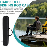 Jwthee Travel Fishing Rod Case Hard Shell, Fishing Pole Carrying Case for Travel Fishing Rod Bag Carrier Case Fishing Pole Travel Case with Shoulder Strap for Fishing Tools