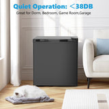 Electactic 1.7 Cu.ft Mini Fridge with Freezer, Compact Refrigerator, Single Reversible Door, Ultra Quiet, Black