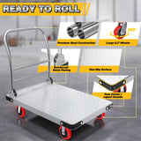 Heavy Duty Foldable Platform Truck - 2700LB Capacity Steel Push Cart