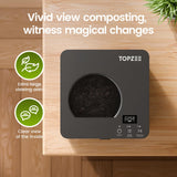 TOPZEE Electric Composter for Kitchen|3L Kitchen Compost Bin Countertop Odorless|Food Composter Auto-Cleaning, Dark Gray