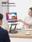 tounee Telescopic Laptop Stand for Desk with 360° Swivel Base, Sit to Stand, Height Adjustable