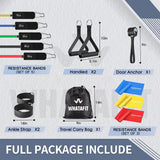 WHATAFIT Resistance Bands, Exercise Bands，Resistance Bands for Working Out, Work Out Bands with Handles for Men and Women Fitness, Strength Training Home Gym Equipment
