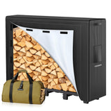 GARDENWORK 6FT Firewood Rack Outdoor with Cover,Heavy Duty Fire Wood Storage Racks Outdoor with 600D Oxford Fabric Cover,Adjustable Firewood Holder Indoor with Firewood Bag