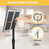 Heavy Duty Pedestal Sign Holder Stand, Poster Stand with Aluminum Snap Open Frame for 8.5x11 Inches, Black HYNAWIN