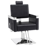 BarberPub Classic Recline Hydraulic Barber Chair Salon Spa Chair Hair Styling Beauty Equipment 3018 (Black)