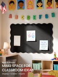 Fluxynara Scalloped Felt Bulletin Board, 35.4"x23.6", Black