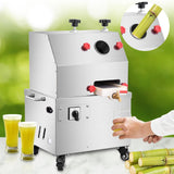 Electric Sugarcane Juice Machine | Stainless Steel Cane Juicer on Wheels for Home & Commercial Use | High Efficiency Extractor for Fresh Juice