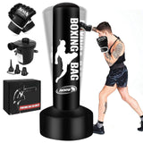 Standing Punching Bag for Adults with Pump and Gloves, 69'' Kick Boxing Bag with Stand Inflatable Freestanding Heavy Bag Kicking Bag for Training MMA Muay Thai Fitness YORWHIN