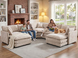 GNIXUU Oversized Modular Cloud Sectional Couches for Living Room, Camel